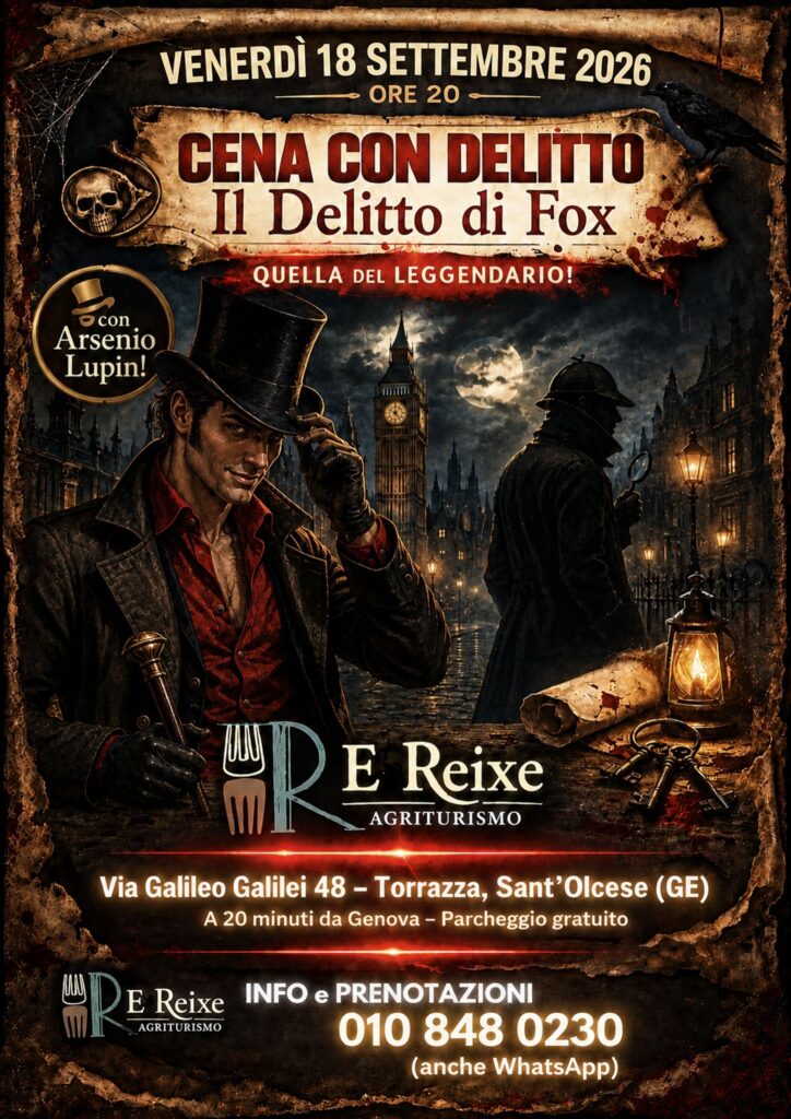 Cena con delitto 18 settembre 2026 E Reixe Agriturismo
